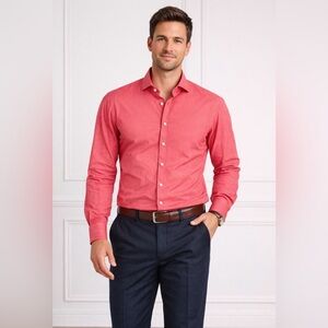 Thomas Pink Orange and Magenta Striped Shirt